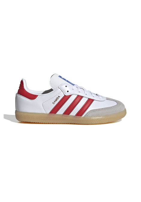 Scarpe Adidas Samba OG Bianco Rosso Gum Bambini ADIDAS ORIGINALS | Sneakers | JI4465-